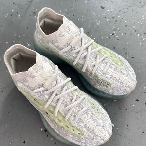 Yeezy Knit Sneakers in Cream and Gray